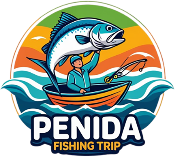 Penida Fishing Trip Logo Featuring Dynamic Waves